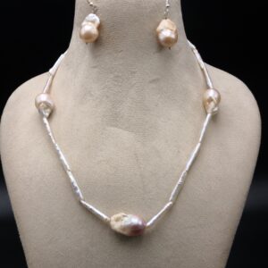 Freshwater Pearl Necklace with baroque and Pipe Shape