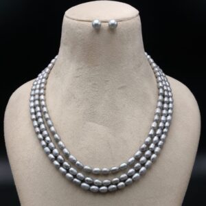 Elegent 3 Layer Pearl Necklace Set