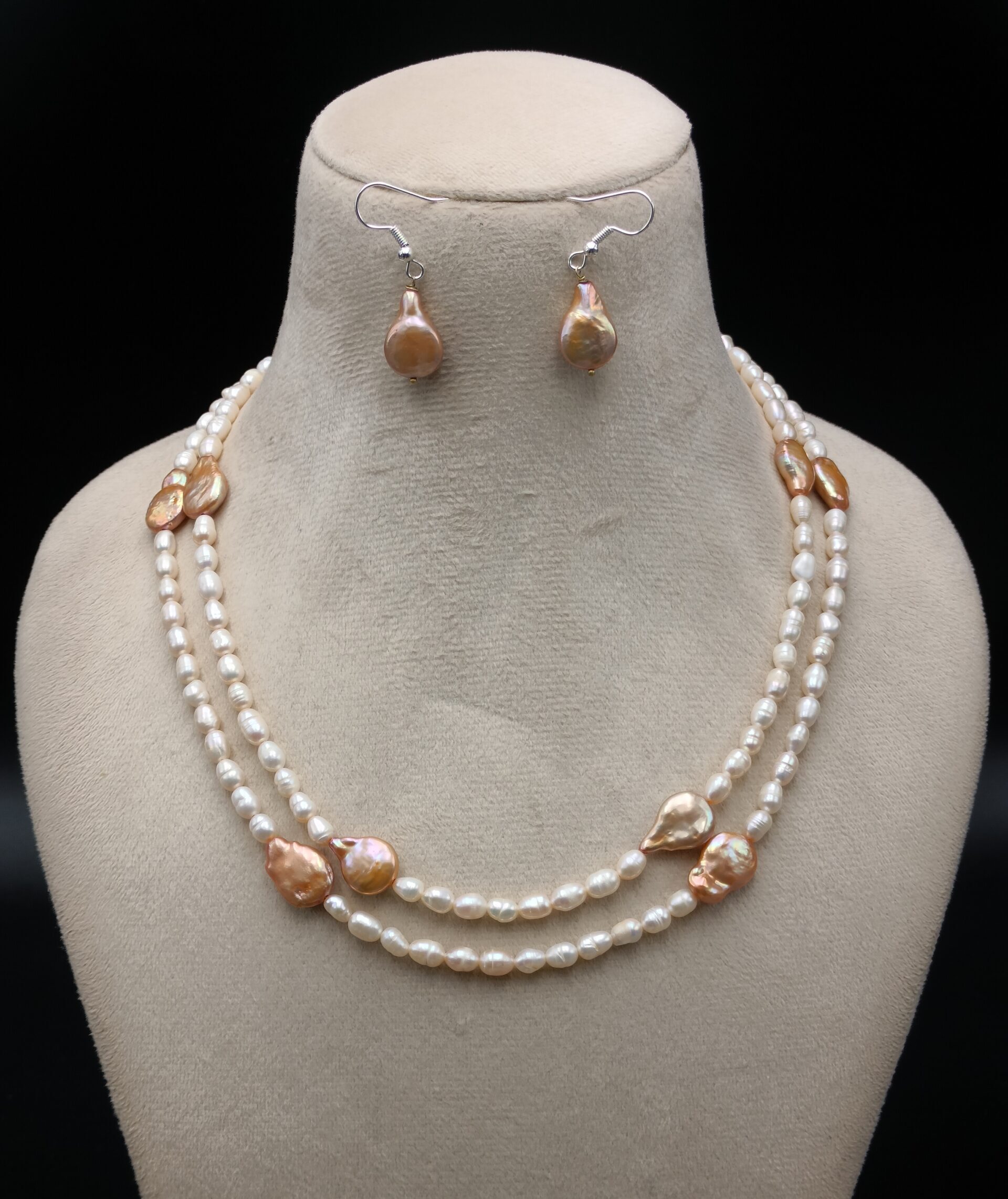 Pearl necklace set original for women Double layer