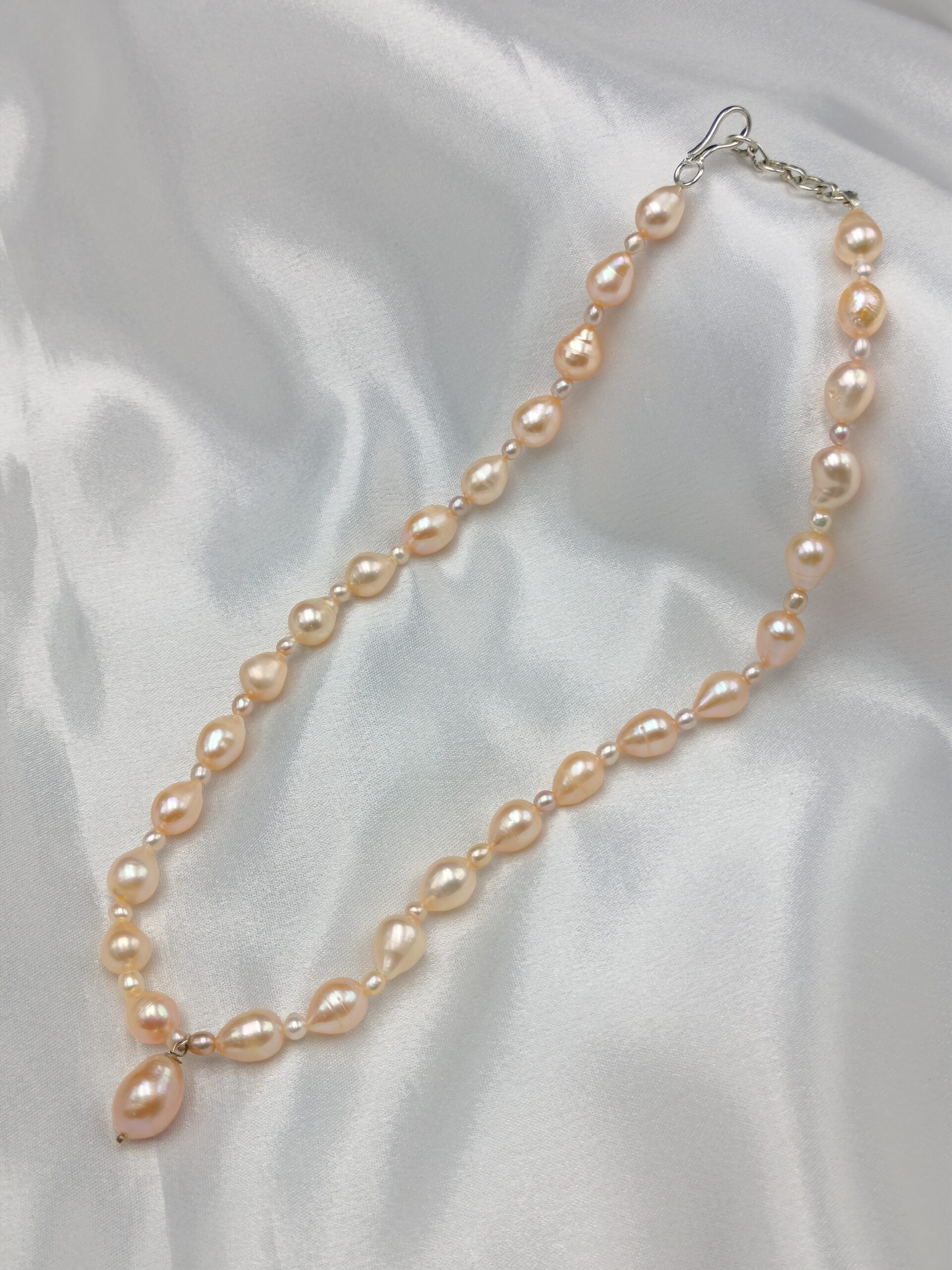 Real Pearl Necklace Pendent Pink Set - Image 2