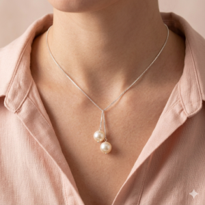 925 Sterling Silver Pearl Chain Necklace