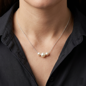 925 Sterling Silver Fresh water Pearl Chain Necklace
