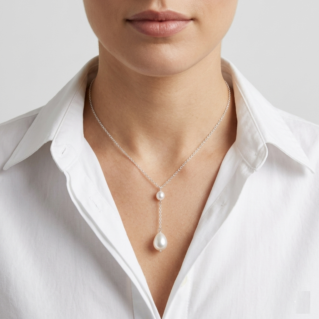 925 Sterling Silver Freshwater Pearl Chain Necklace