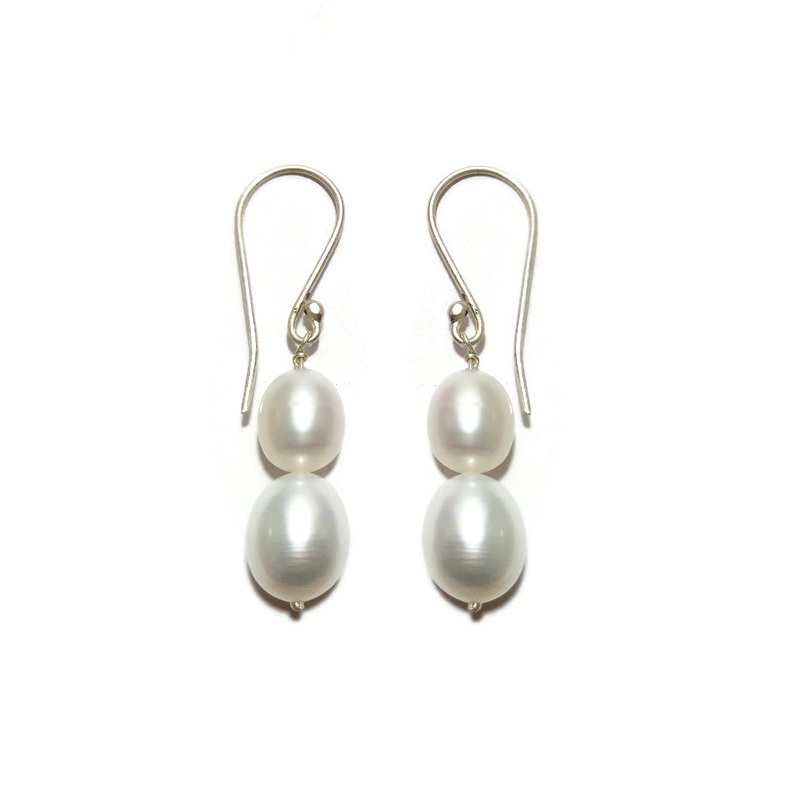 925 Sterling Silver Natural Pearl Drop Earrings