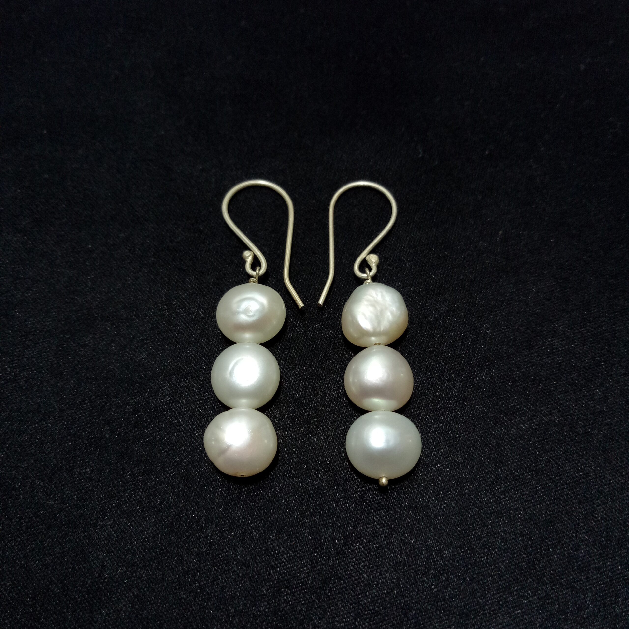 925 Sterling Silver Tumble Pearl Earrings