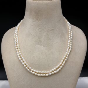 Rice Pearl Double Layer Necklace