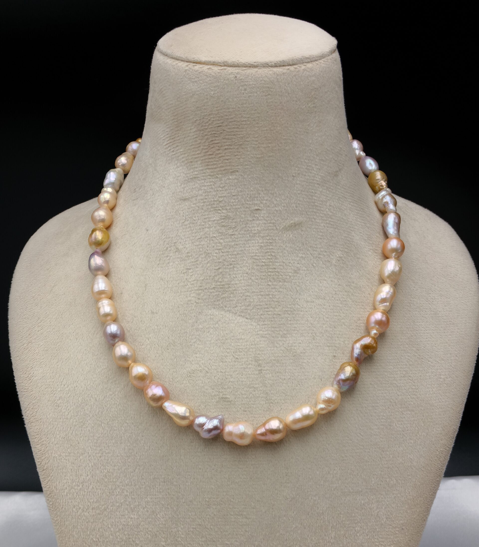 Single line Multi color Baroque Pearl Necklace