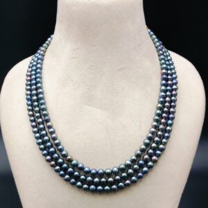 Freshwater Pearl Peacock 3 Layer Necklace