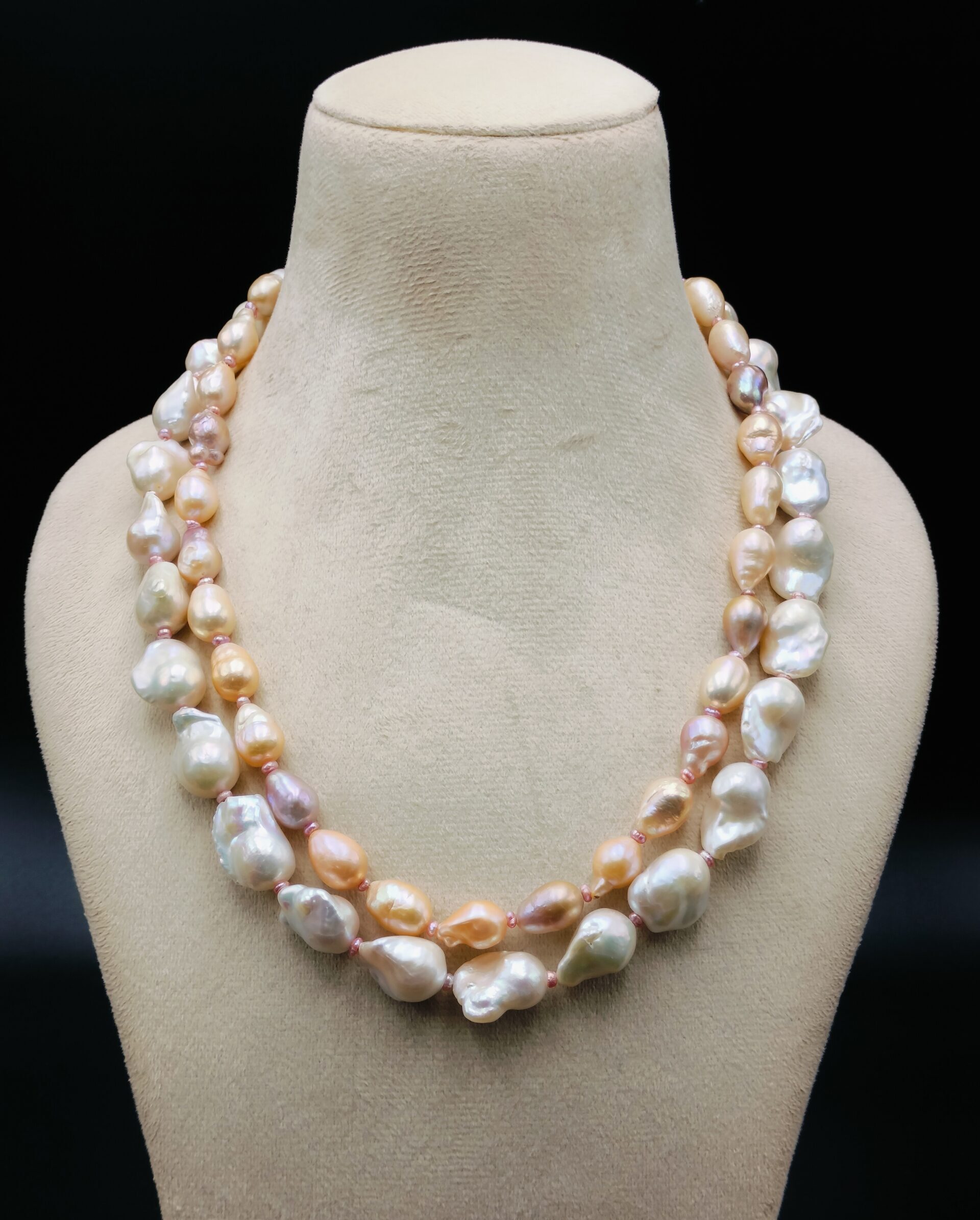 Multi Color Two-Layered Baroque Pearl Necklace