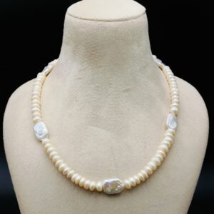 Pearl Flat Shaped Necklace Set