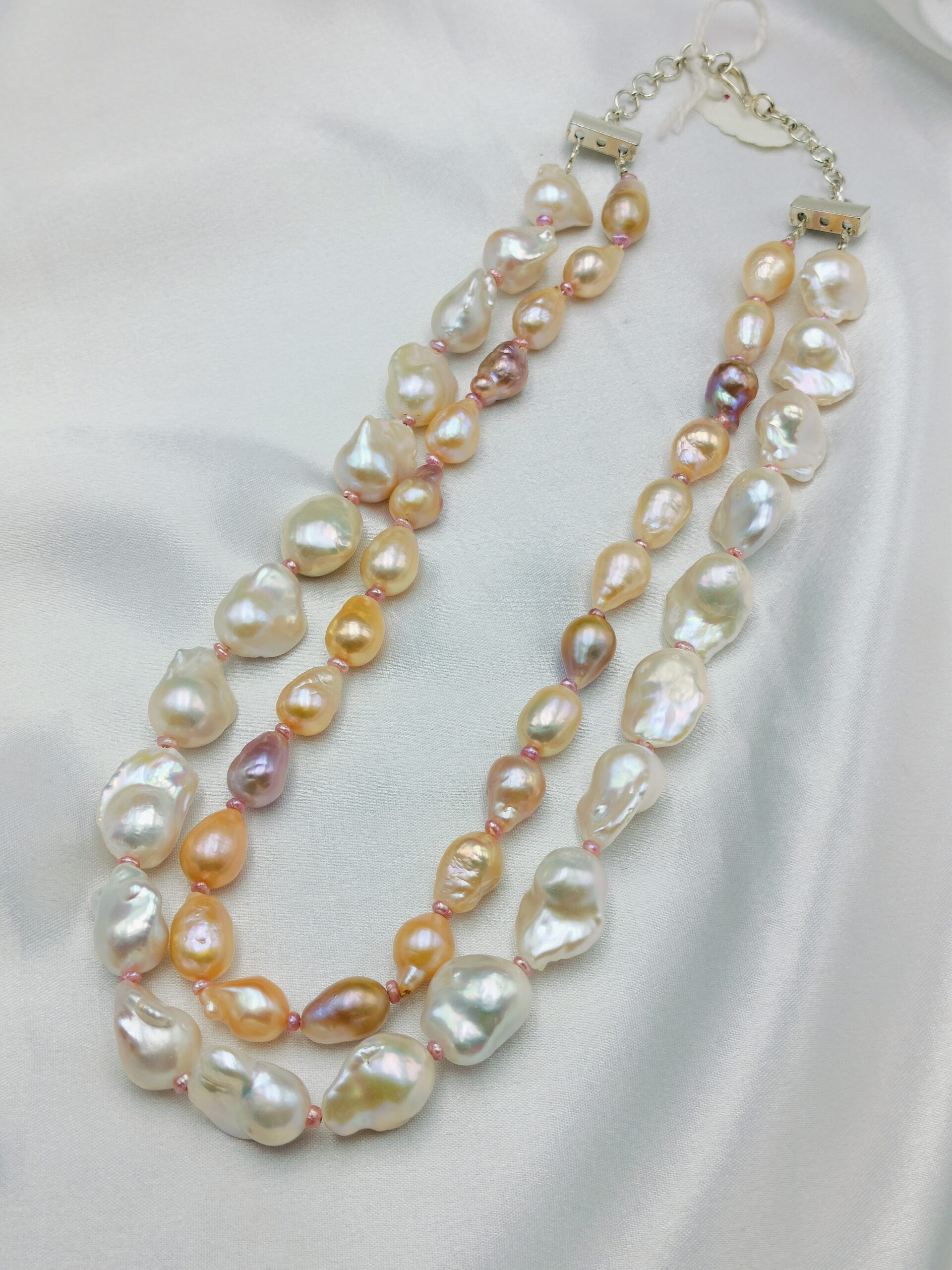 Multi Color Two-Layered Baroque Pearl Necklace - Image 2