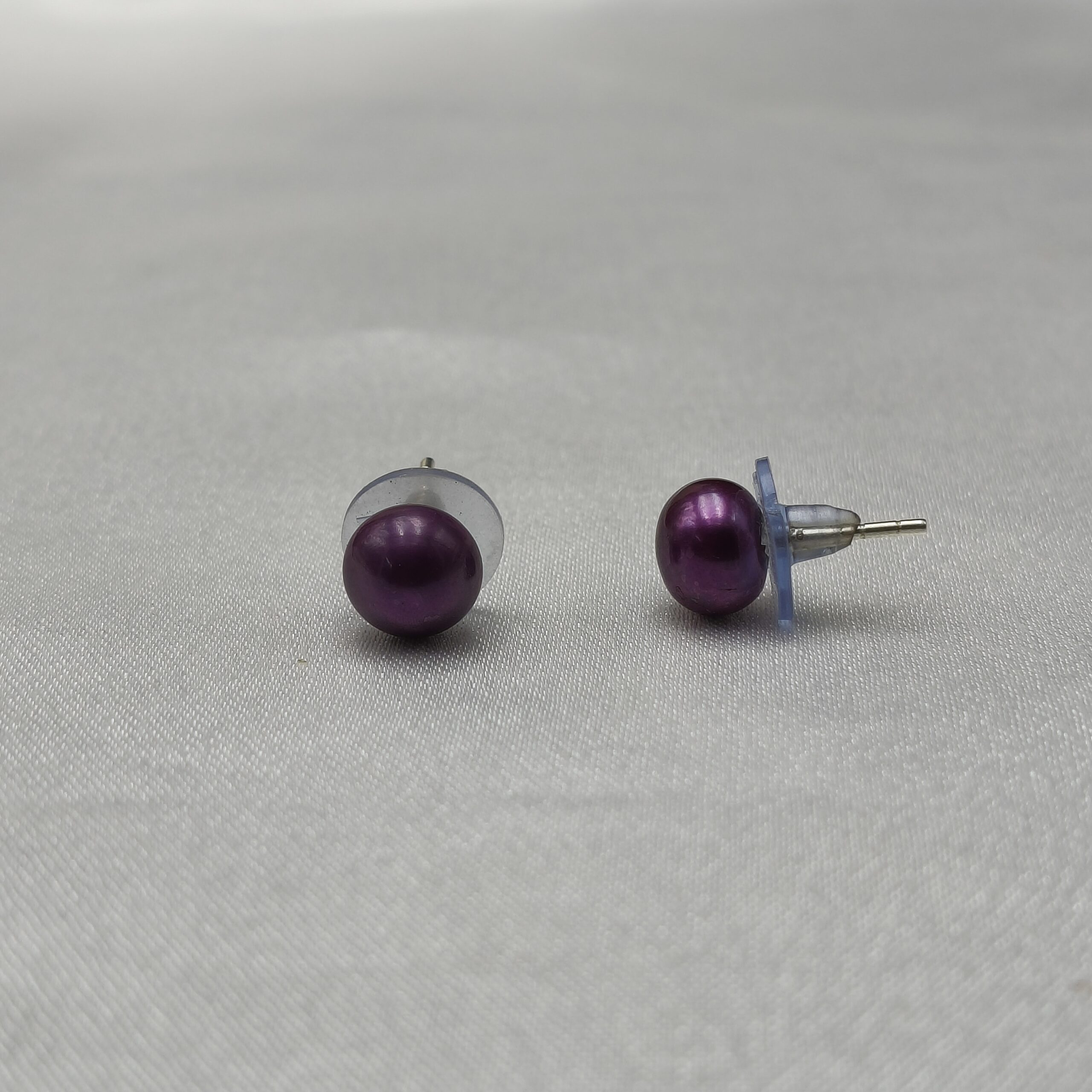 AAA Purple Pearl Stud Earrings - Image 2