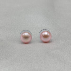 AAA Freshwater Pink Pearl Stud Earrings