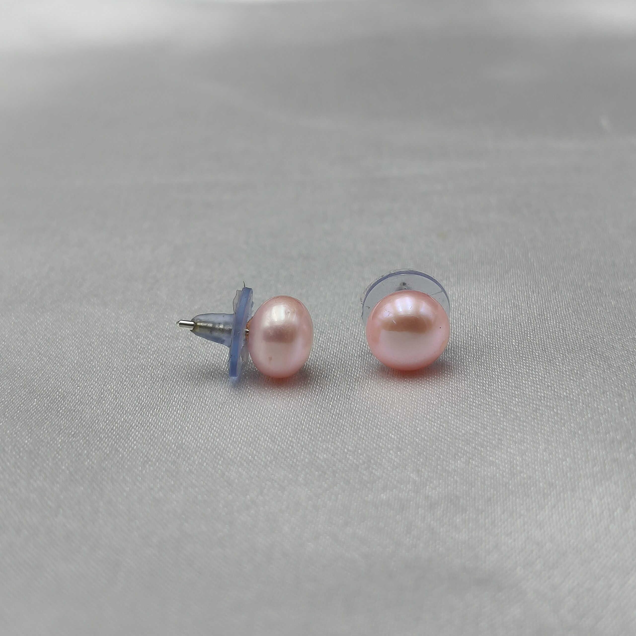 AAA Freshwater Pink Pearl Stud Earrings - Image 2
