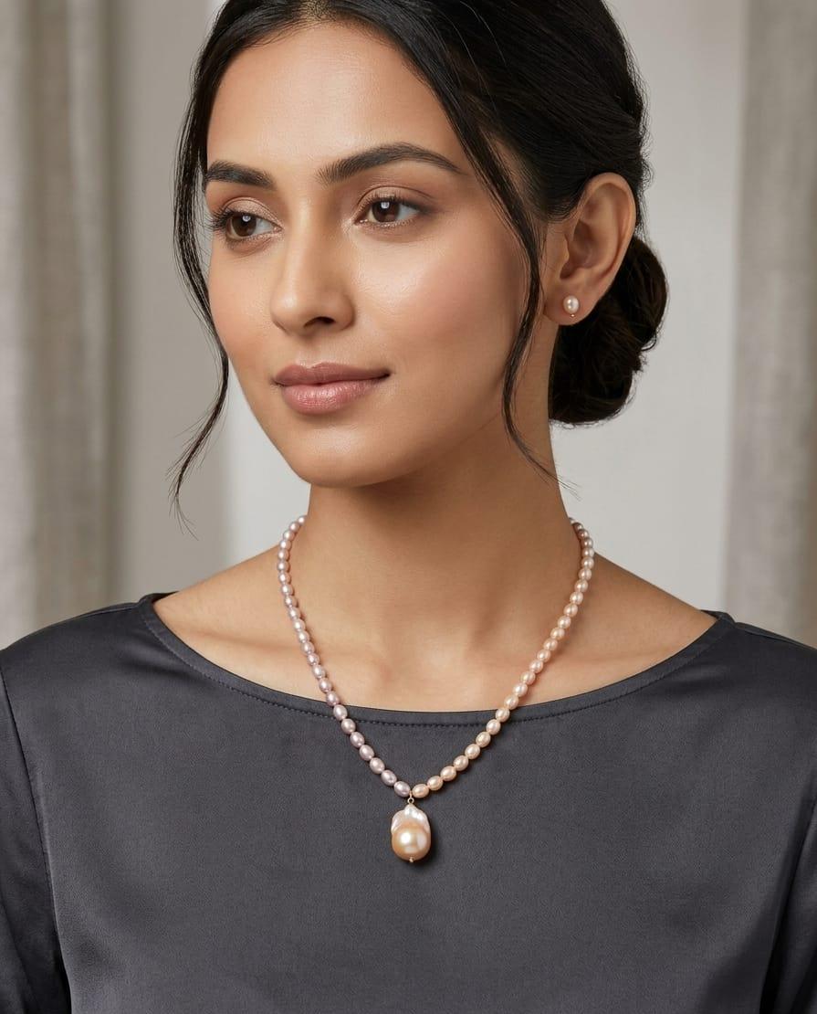 Real Pearl Necklace Pendent