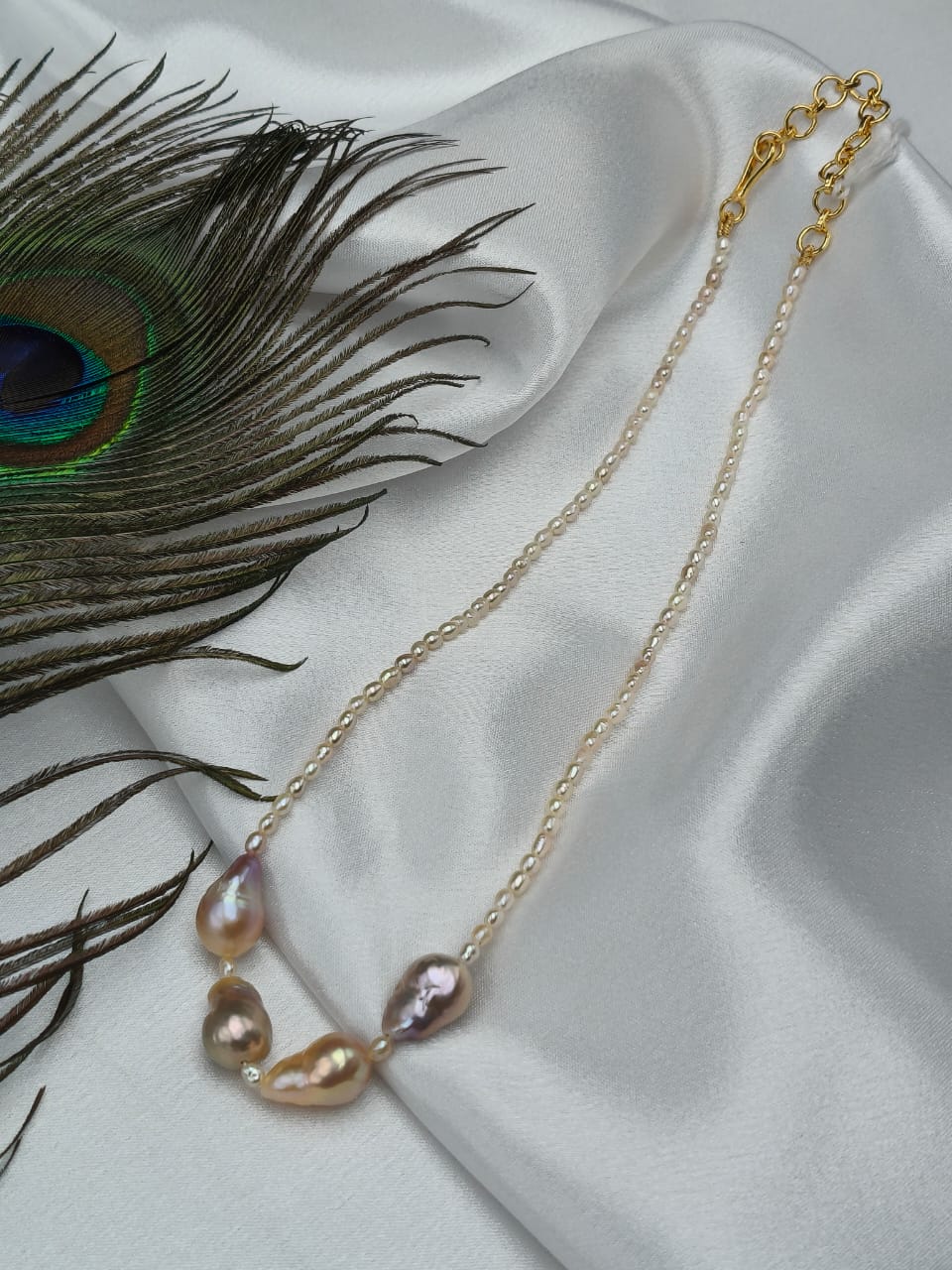 Beautiful Multi color Baroque Pearl Necklace Pendent - Image 2