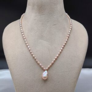 Freshwater Rice Pearl Necklace Pendent
