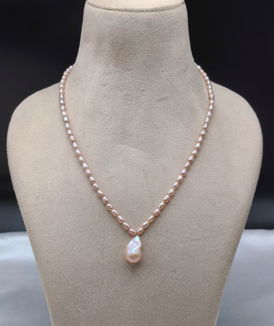 Freshwater Rice Pearl Necklace Pendent