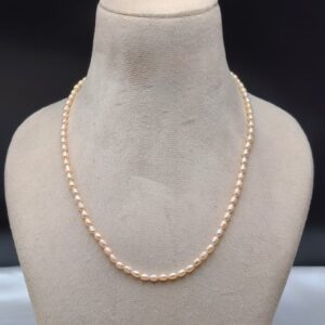 Beautiful One Line Rice Pearl Necklace