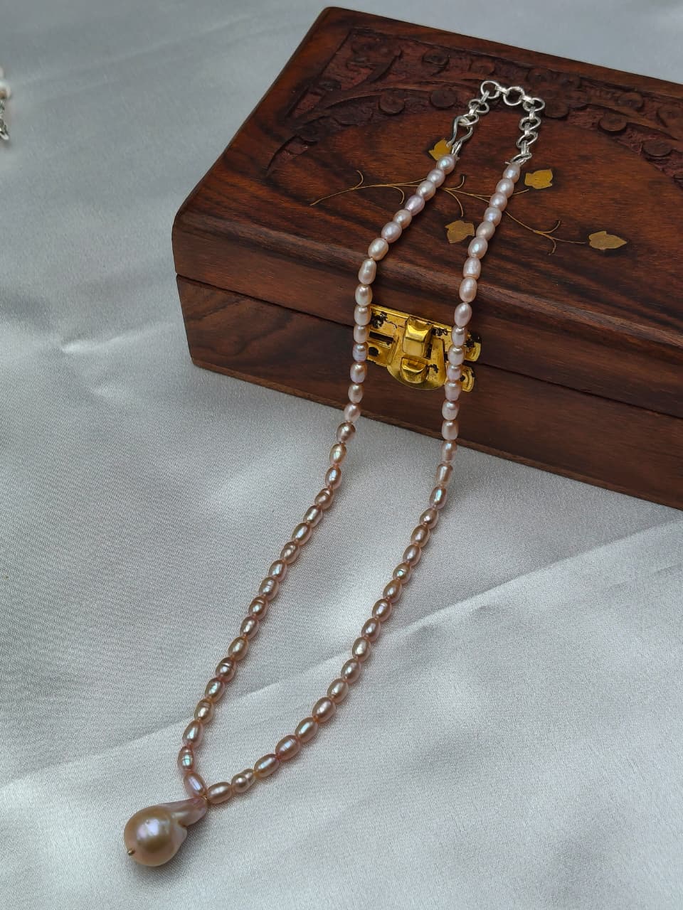 Freshwater Rice Pearl Necklace Pendent - Image 2