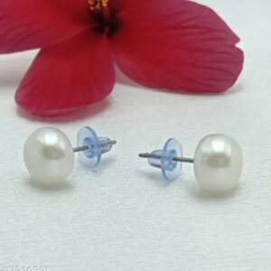 Sterling Silver White Pearl Studs Earrings