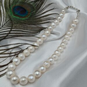 White Single Line Pearl Necklace