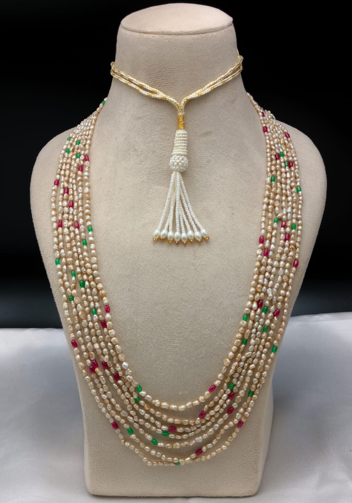 Extraordinary 7 Layer Basra Tone Pearl Necklace