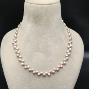 Beautiful Lavender Button Pearl Necklace