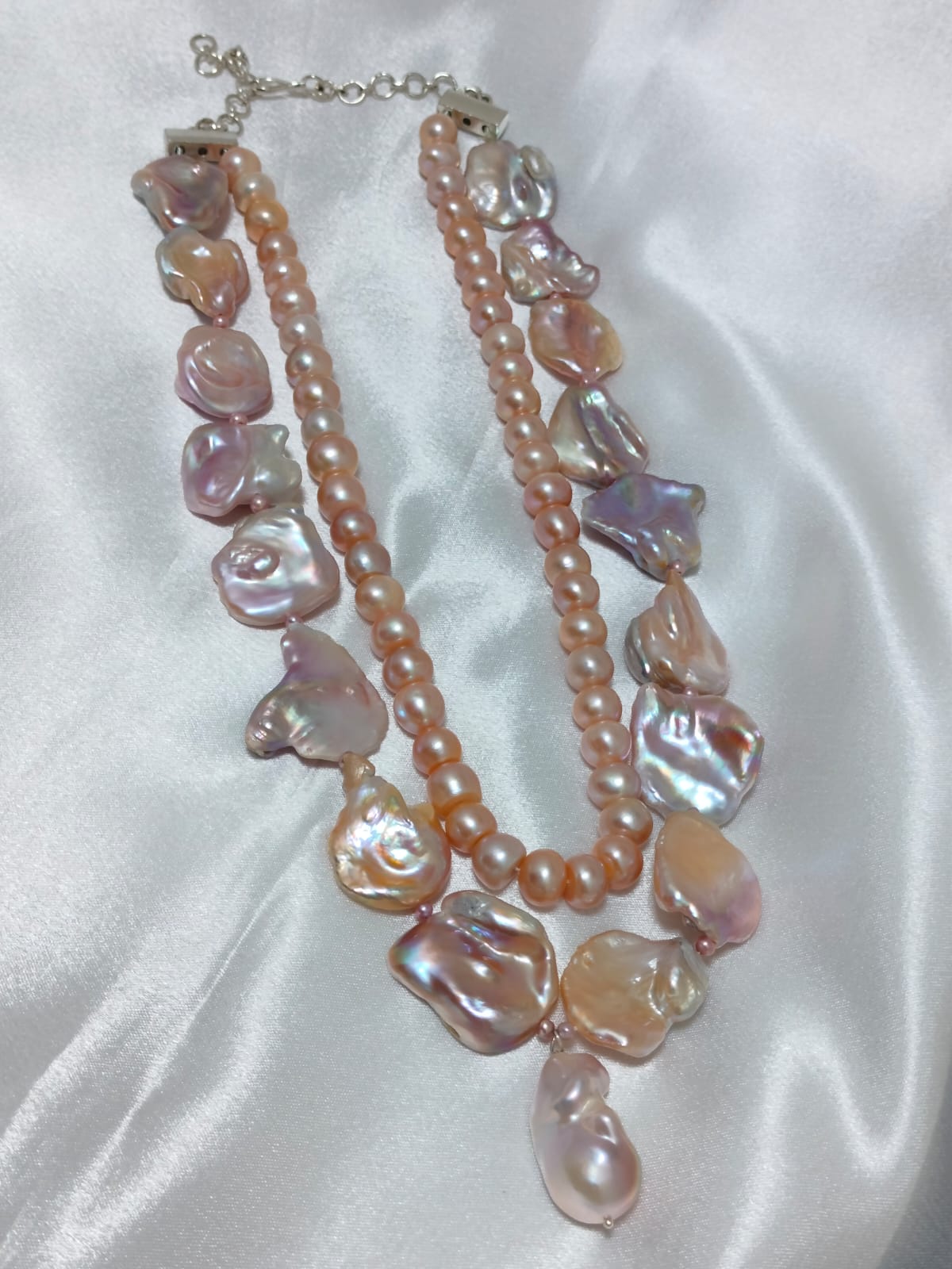 Stylish Double Layer Natural Pearl Necklace - Image 2