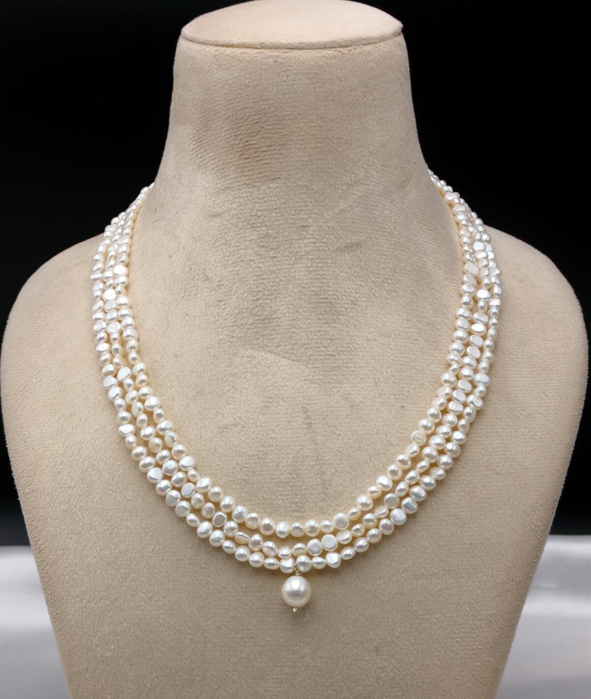 Freshwater 3 Layer Keshi Pearl Necklace