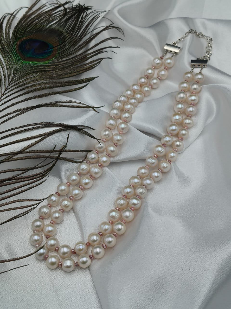 Real Double Layer Freshwater Pearl Necklace - Image 2