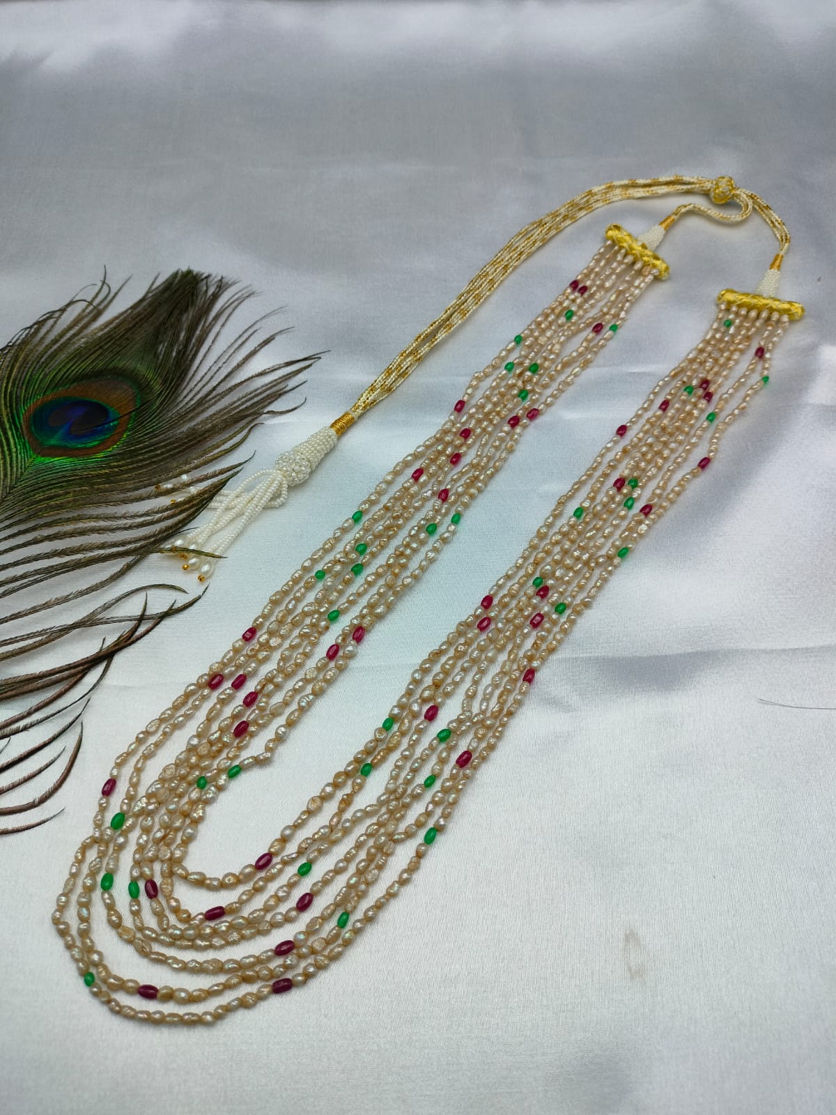 Extraordinary 7 Layer Basra Tone Pearl Necklace - Image 3