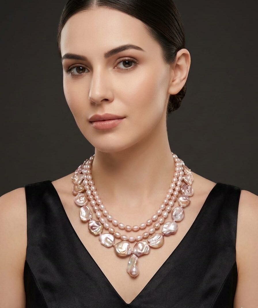 Stylish Double Layer Natural Pearl Necklace