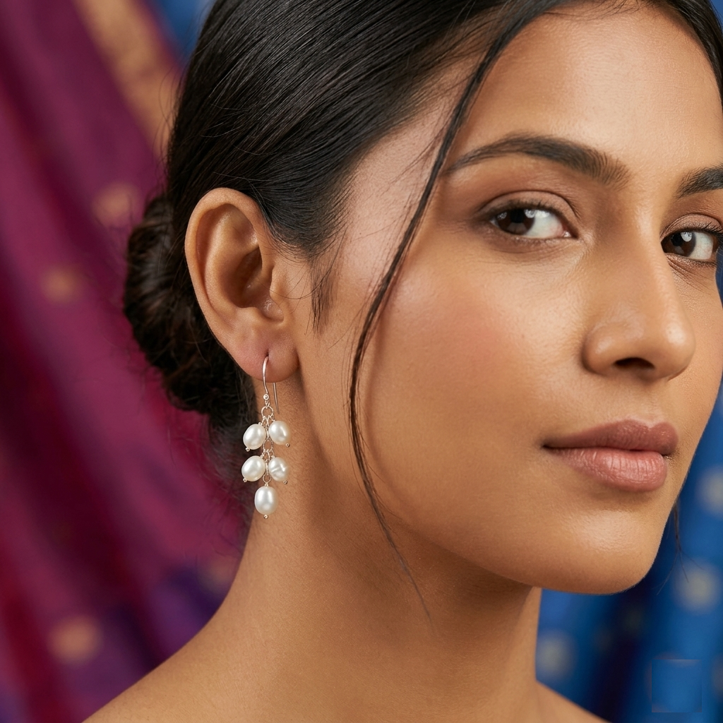 Beautiful Real Pearl Jhumkas Earrings