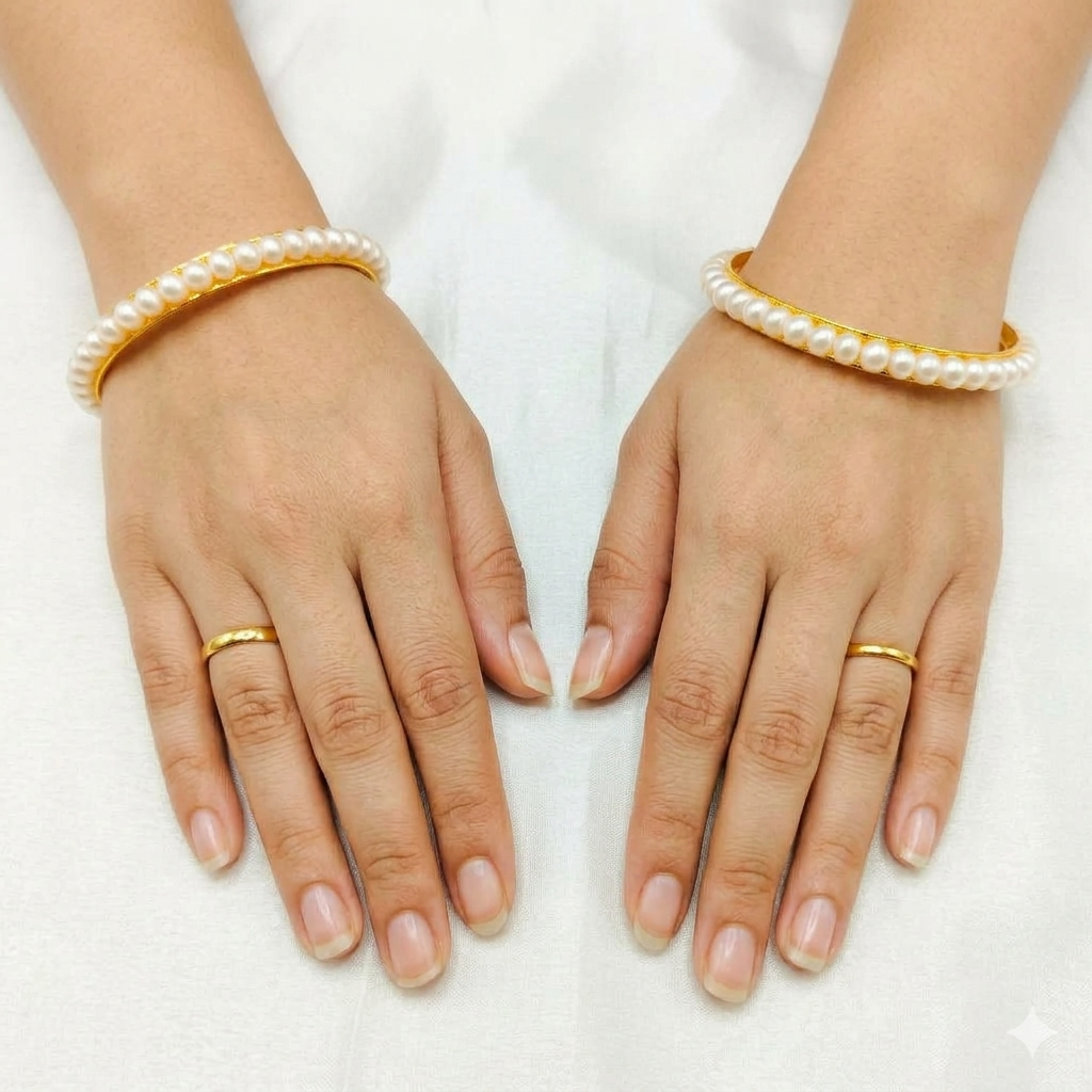 Freshwater Pearl Bangles Set - Image 2