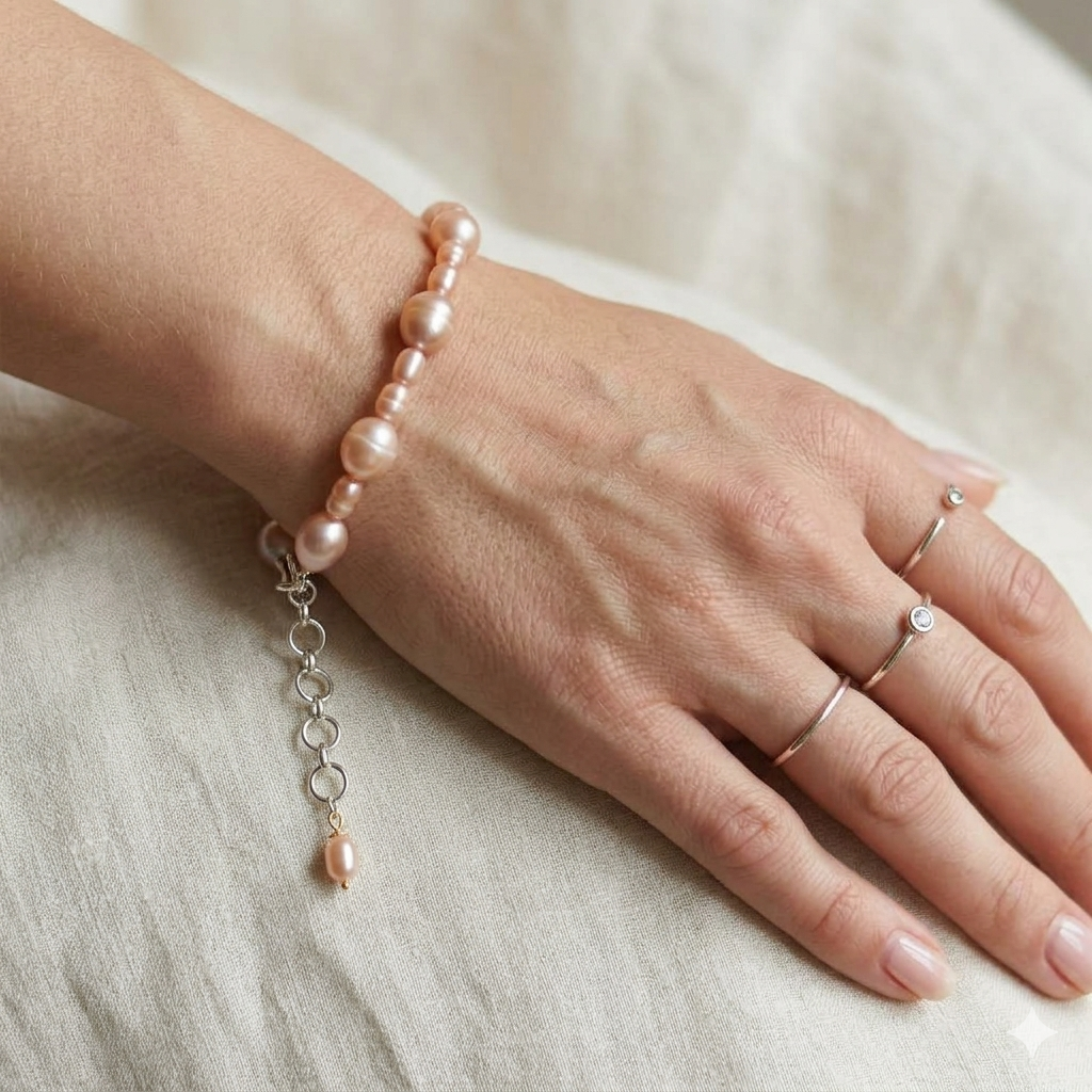 Freshwater Oval Shape Pearl Bracelet - Image 2