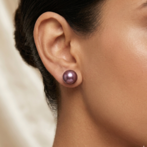 AAA Purple Pearl Stud Earrings