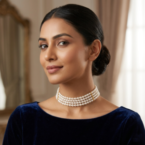 Beautiful Four Layer Pearl choker Set White