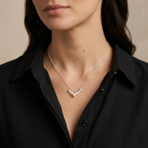 925 Sterling Silver Chain with Smile Pearl Necklace