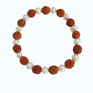 Freshwater Pearl & Rudraksha Bracelet
